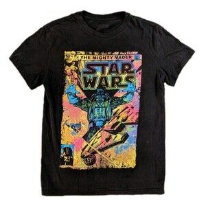 Star Wars Darth Vader Graphic T Shirt Black Comic Style Mens Small Sci Fi Tee